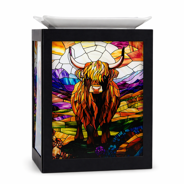 Highland cow night lamp wax melt burner home lighting cosy glow decor