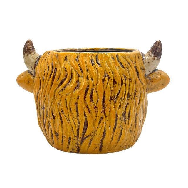 Highland cow ornament pot decorative home accessory for shelves