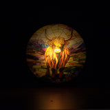 Golden Highland cow night light ambient lighting