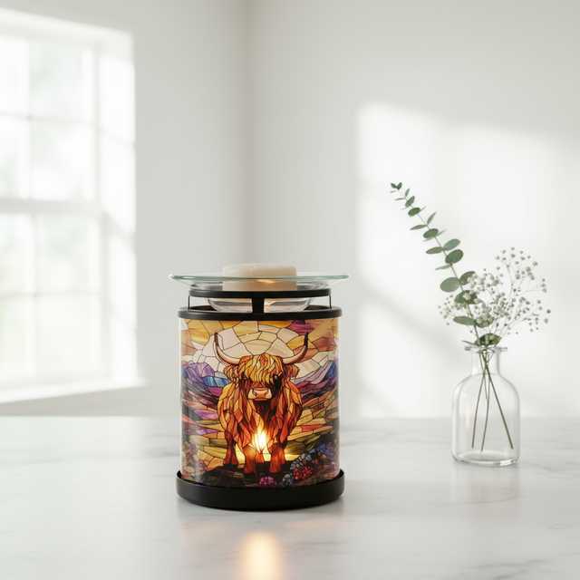 Highland cow tealight warmer ambient lighting