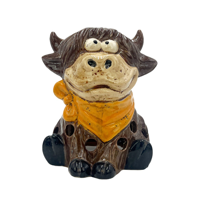 Highland cow tealight holder home decor rustic candle holder