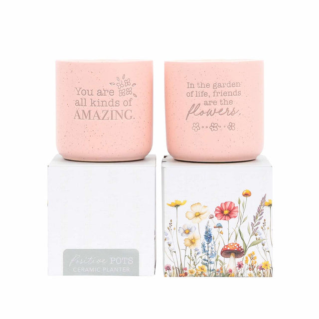 Indoor ceramic plant pot in soft pastel tones for home décor