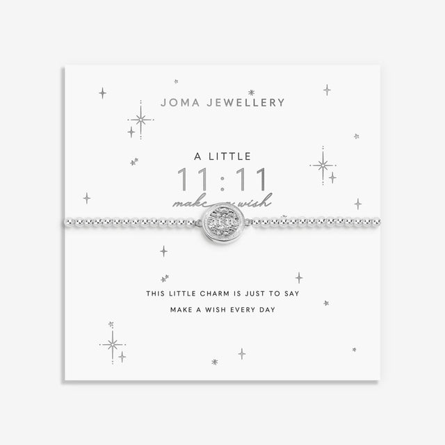 Joma Jewellery 11:11 Make A Wish bracelet presented on signature sentiment card