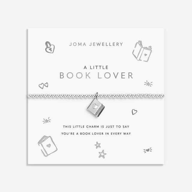 Joma Jewellery A Little Book Lover bracelet displayed on signature sentiment card