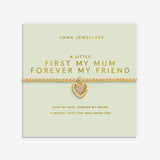 Joma Jewellery A Little First My Mum Forever My Friend gold plated bracelet on floral card