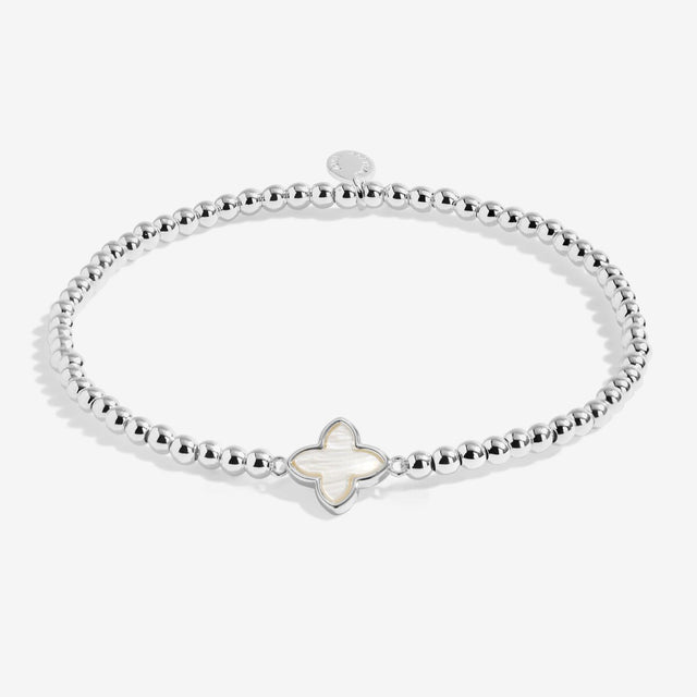 Silver-plated Joma Jewellery A Little Happy Birthday bracelet with clover charm
