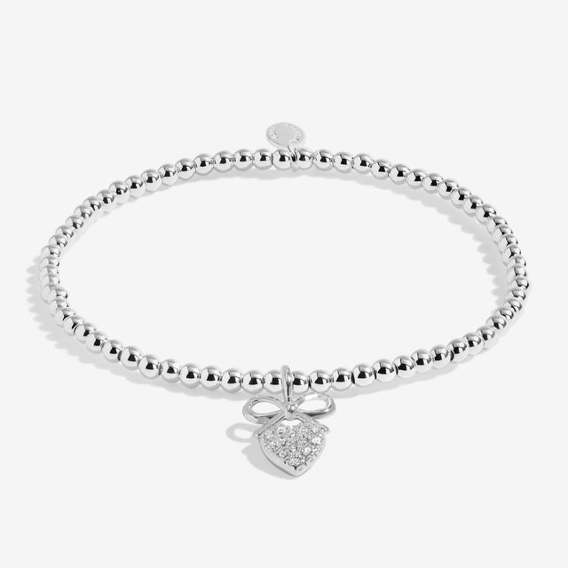 Silver-plated Joma Jewellery A Little Prom bracelet with pavé heart and bow charm