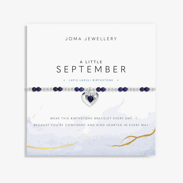 Joma Jewellery A Little September lapis lazuli birthstone bracelet on sentiment card