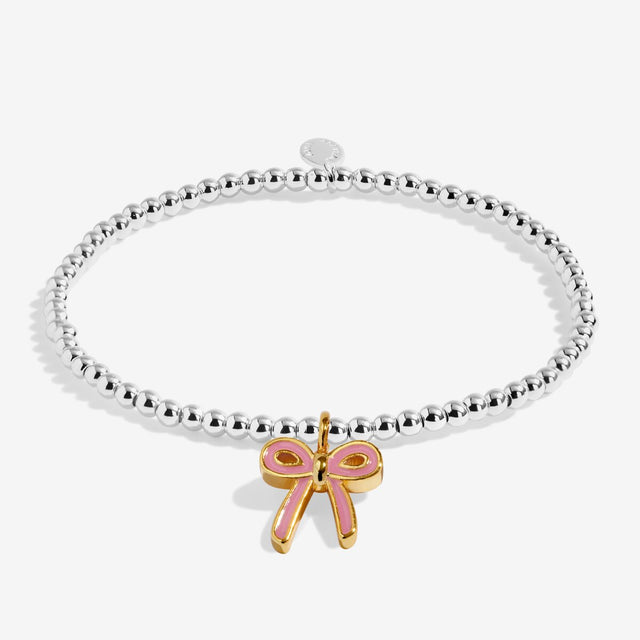 Joma Jewellery A Little Vibes In My Bow Era silver-plated beaded bracelet with bow charm