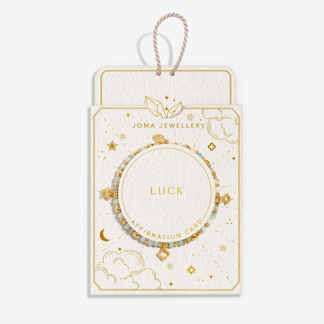 Joma Jewellery affirmation card bracelet gift box showing hidden affirmation card