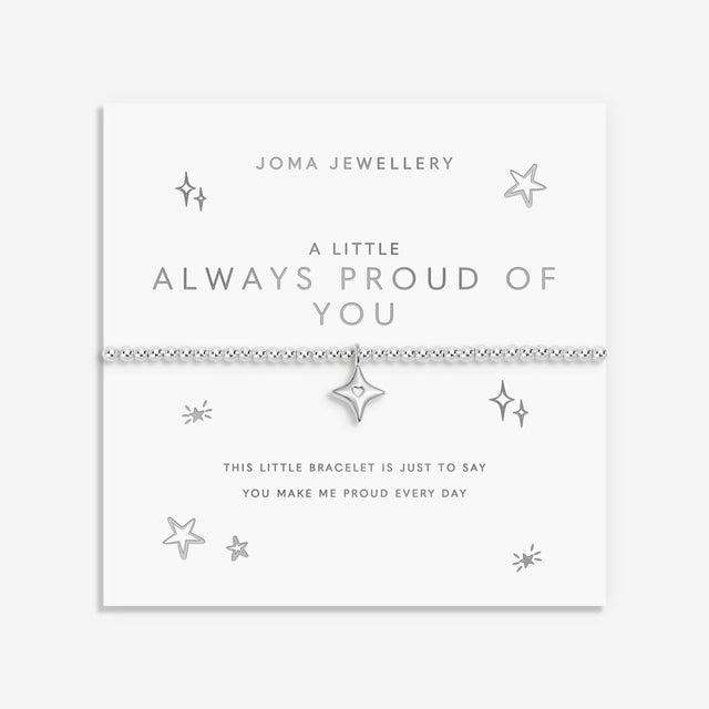 Joma Jewellery Always Proud Of You bracelet presented on signature sentiment card