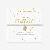 Joma Jewellery Anything Is Possible bracelet displayed on signature sentiment card