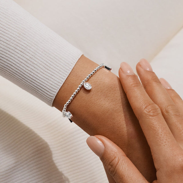 Joma Jewellery Be The Sparkle silver charm bracelet as an uplifting jewellery gift for her