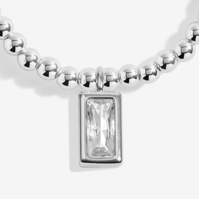 Joma Jewellery Be The Sparkle silver beaded charm bracelet with sparkling cubic zirconia details