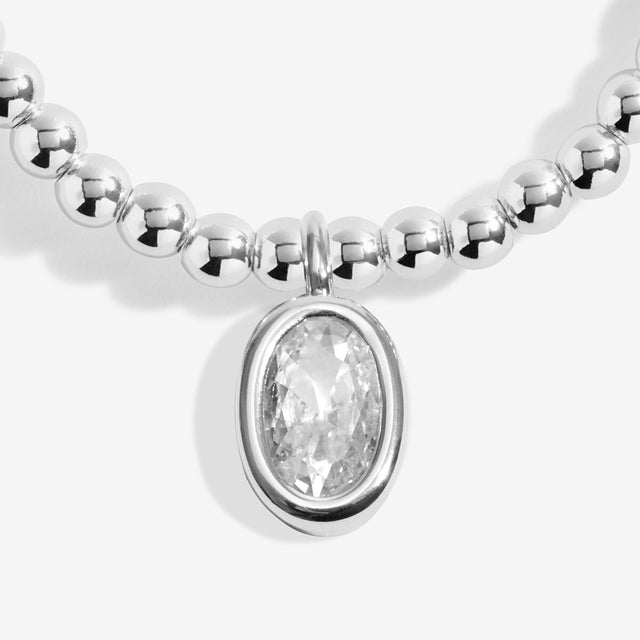 Joma Jewellery Be The Sparkle silver beaded charm bracelet with sparkling cubic zirconia details