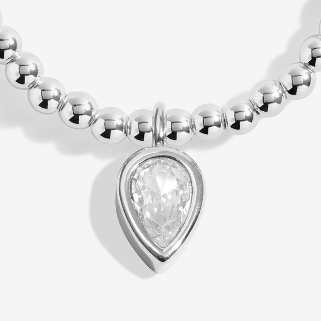 Joma Jewellery Be The Sparkle silver beaded charm bracelet with sparkling cubic zirconia details