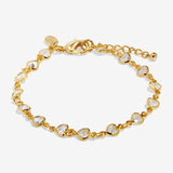 Joma Jewellery Bracelet Bar gold heart tennis bracelet with adjustable extender