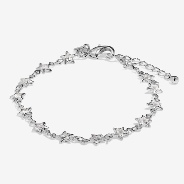 Joma Jewellery Bracelet Bar silver star tennis bracelet with extender chain