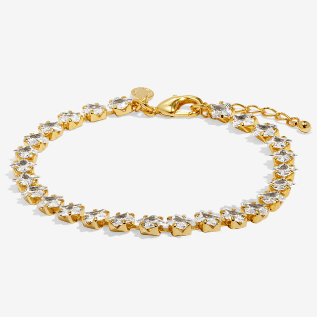 Joma Jewellery Bracelet Bar gold tennis bracelet with adjustable extender