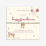 Joma Jewellery Happy Friendmas silver and gold-plated bracelet on its illustrated festive sentiment card