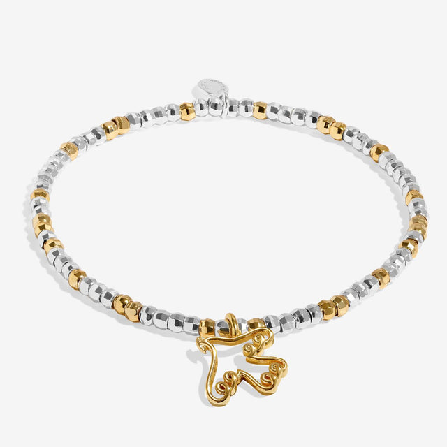 Joma Jewellery Noel silver and gold-plated bracelet shown in full with its charm