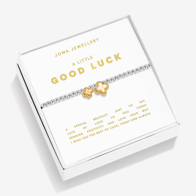 Joma Jewellery Good Luck gold clover bracelet in gift box