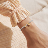 Silver and gold angel wing charm bracelet worn on wrist guardian angel gift