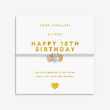 Joma Jewellery Happy 18th Birthday bracelet presented on a 3D gold foil sentiment card