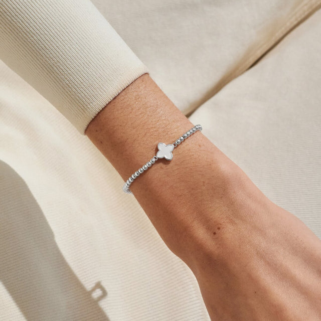Joma Jewellery A Little Happy Birthday silver bracelet worn on wrist