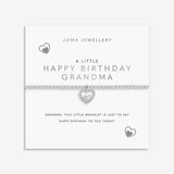 Joma Jewellery Happy Birthday Grandma bracelet displayed on signature sentiment card