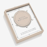 Joma Jewellery Happy Birthday Life’s A Charm silver bracelet presented in gift box