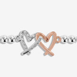 Joma Jewellery best friend bracelet for girls with interlinked heart charms