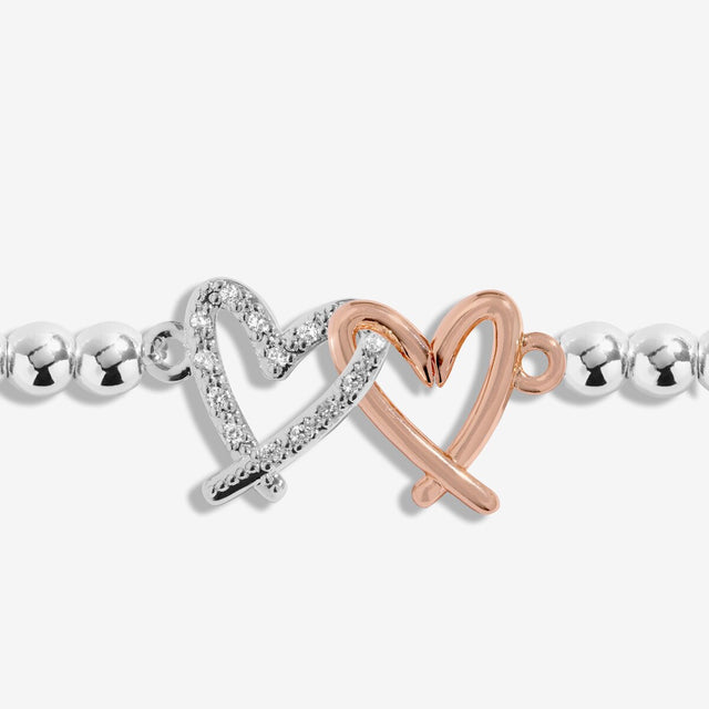 Joma Jewellery best friend bracelet for girls with interlinked heart charms