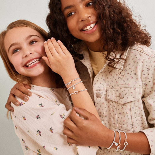 Joma Jewellery bracelet gift for daughter with double heart charm