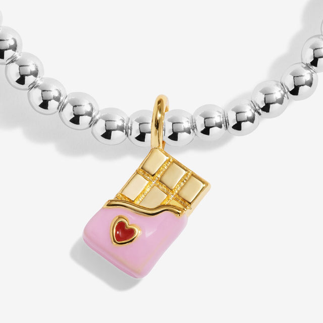 Mini chocolate bar charm on Joma Jewellery A Little Vibes Sweet Like Chocolate bracelet