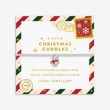 Joma Jewellery Christmas Cuddles kids' silver-plated bracelet on its festive sentiment card