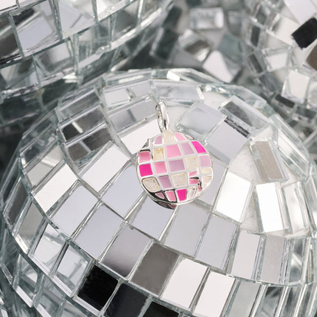 Joma Jewellery silver beaded birthday bracelet with playful mini disco ball charm