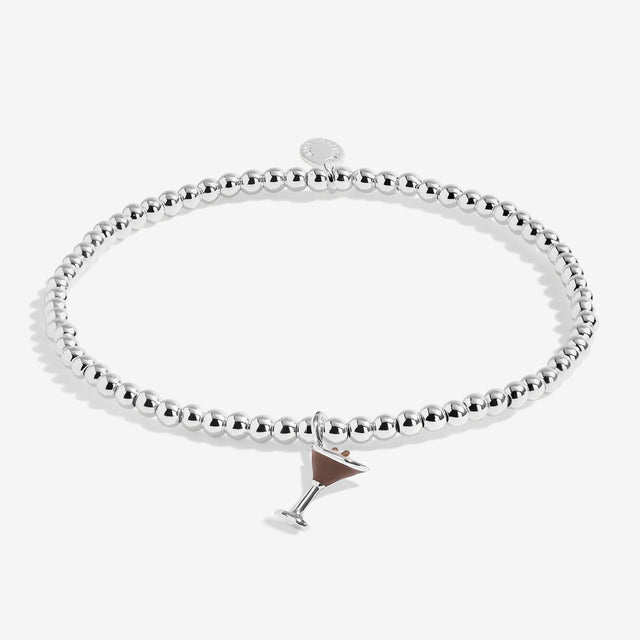 Joma Jewellery A Little Vibes Espresso Yourself silver bracelet with mini espresso martini charm