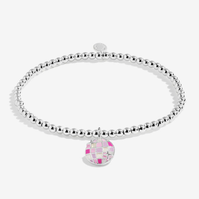 Joma Jewellery You Don’t Look A Day Over Fabulous silver birthday bracelet with disco ball charm