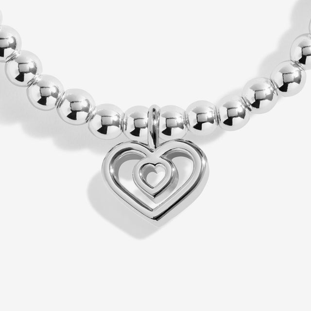 Joma Jewellery silver family charm bracelet with heart and infinity charms