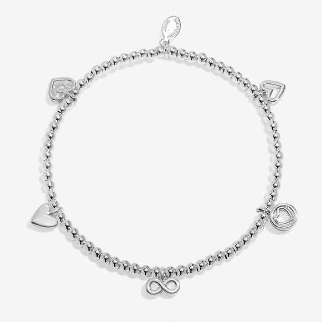 Joma Jewellery Life’s A Charm Forever Family silver bracelet with heart and infinity charms