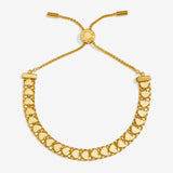 Joma Jewellery Bracelet Bar gold heart chain bracelet with polished interlocking heart links