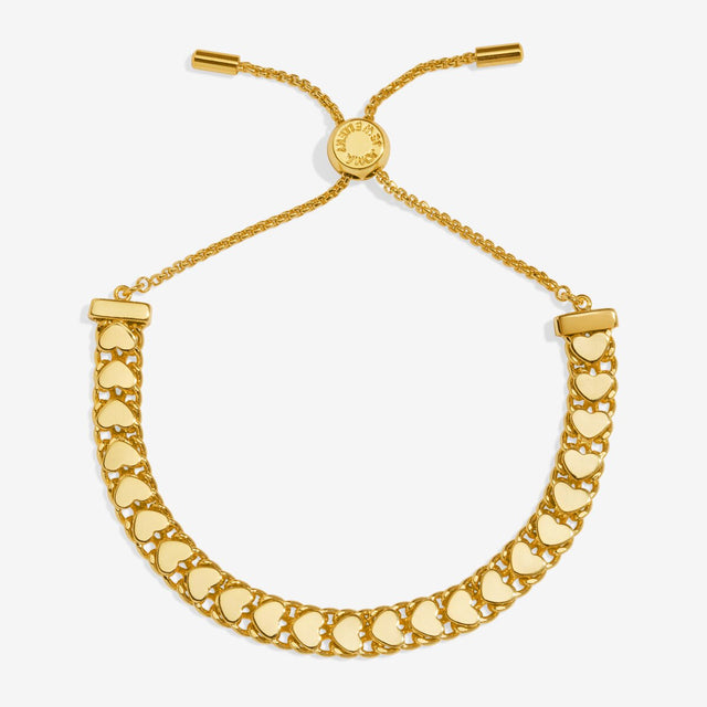 Joma Jewellery Bracelet Bar gold heart chain bracelet with polished interlocking heart links