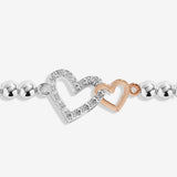 Joma Jewellery granddaughter heart bracelet with silver and rose gold-plated charms