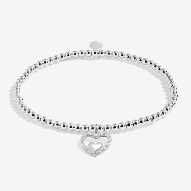 Joma Jewellery A Little Happy Birthday Grandma silver-plated bracelet with pavé heart charm