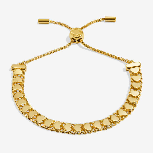 Joma Jewellery gold-plated heart link bracelet with adjustable chain fastening