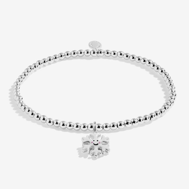 Joma Jewellery Jomees Let It Snow silver-coloured beaded kids' bracelet with snowflake charm