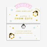 Joma Jewellery Jomees Snow Cute kids' bracelet with penguin charm on an illustrated character card