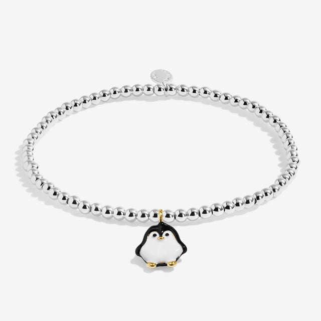 Joma Jewellery Jomees Snow Cute silver-coloured beaded kids' bracelet with penguin charm