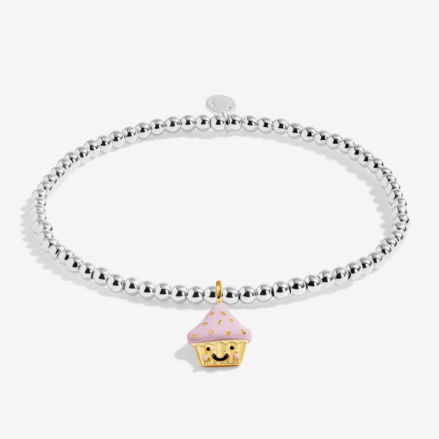 Joma Jewellery Kids A Little Jomees Sprinkle Kindness Everywhere bracelet with Sprinkles cupcake charm